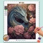 Dragon and Pink Flowers