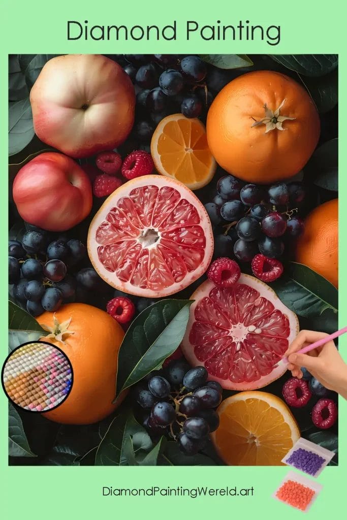 Sinaasappels en Zwarte Bessen 1 Diamond Painting Wereld Oranges and Black Berries