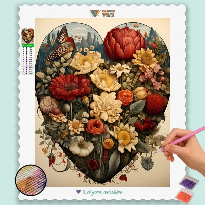 Heart with Flowers