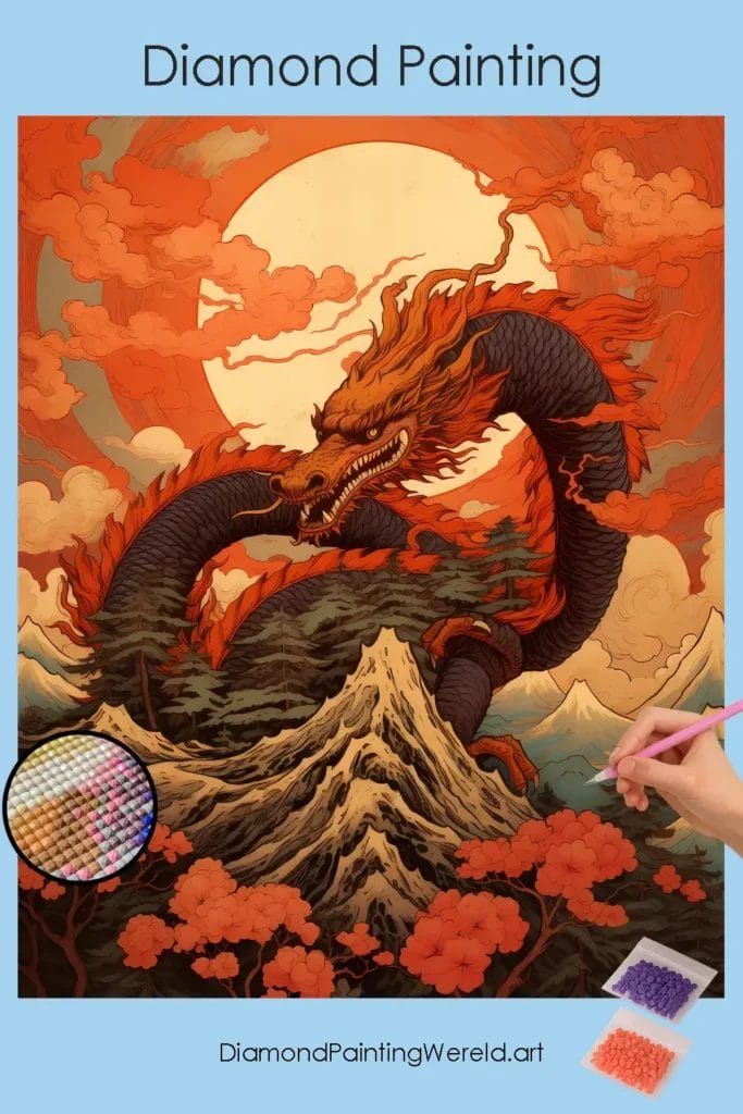 Vuurdraak 1 Diamond Painting Wereld Fire Dragon