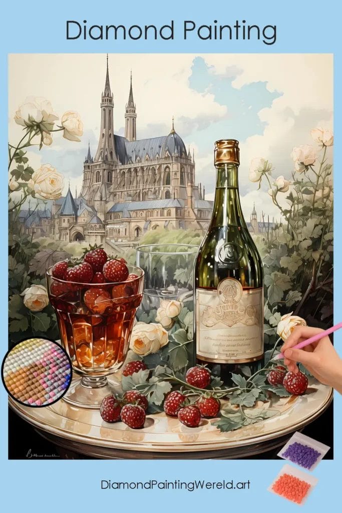 Wijn en Bessen in Frankrijk 1 Diamond Painting Wereld Wine and Berries in France