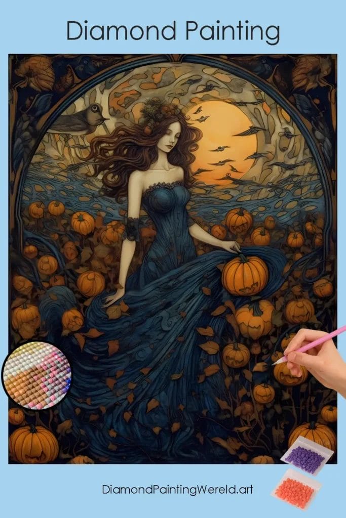 Halloween op de Boerderij 1 Diamond Painting Wereld Halloween on Farm