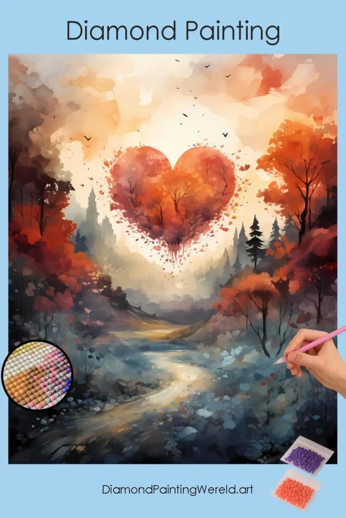 Diamond Painting Valentijnshart 1 Diamond Painting Wereld Heart Valentines Day