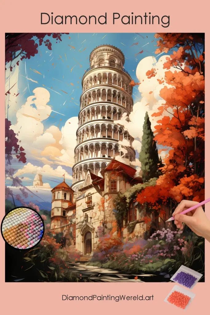 Scheve Toren van Pisa – Historische Wonderen 1 Diamond Painting Wereld Pisa Tower Historical Wonders