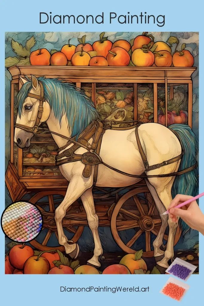 Mooi Wit Paard 1 Diamond Painting Wereld Beautiful White Horse