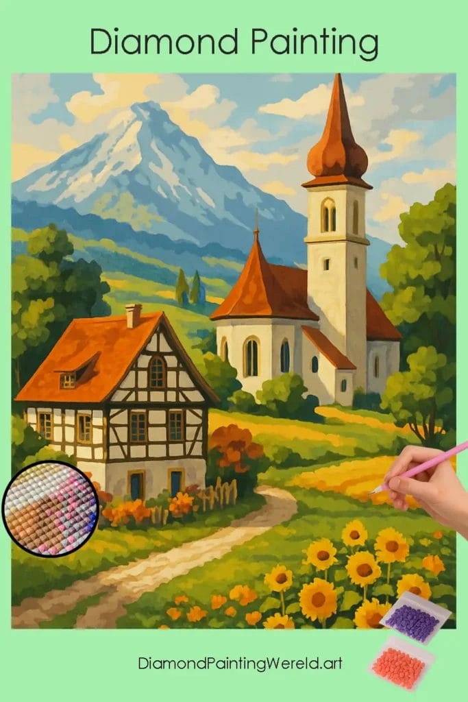 Idyllisch Duits Dorp op het Platteland 1 Diamond Painting Wereld Idyllic_German_Village_in_Countryside