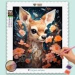 Baby Deer and Flowers