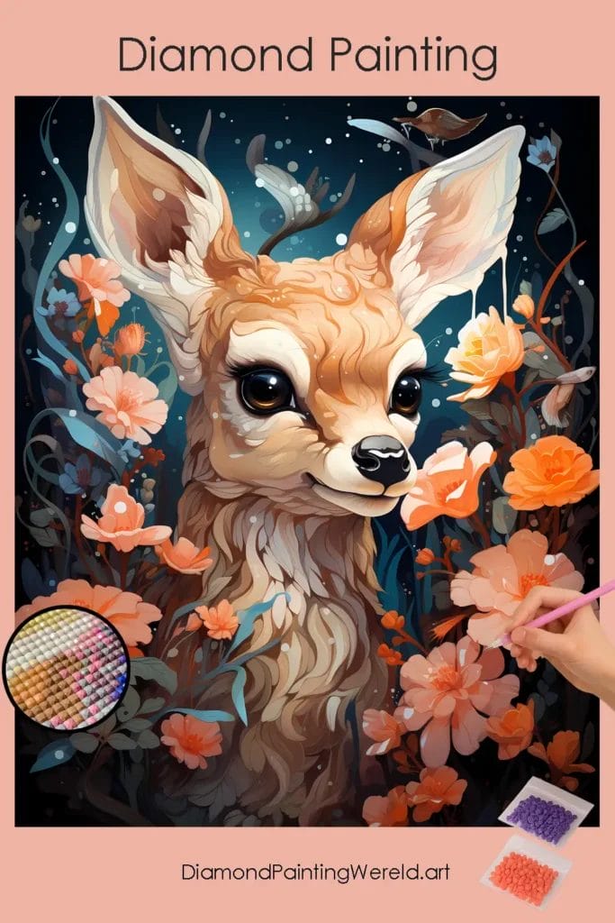 Baby Deer and Flowers