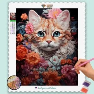 Flowers and Cat