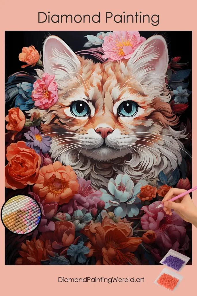 Flowers and Cat