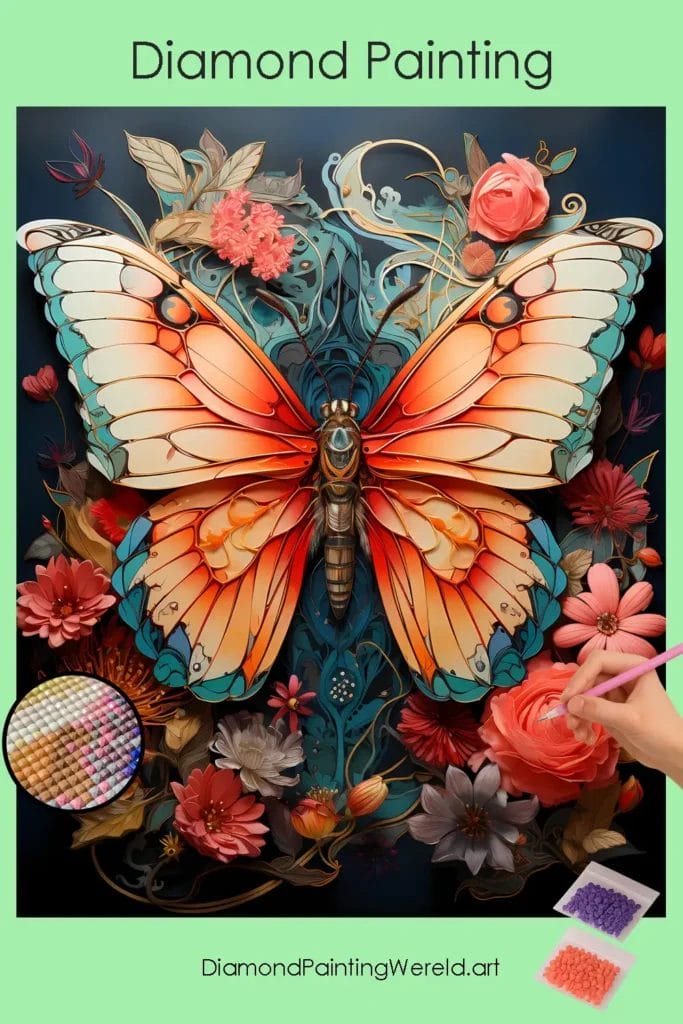 Kleurrijke Kawaii Vlinder 1 Diamond Painting Wereld Colorful Butterfly Kawaii