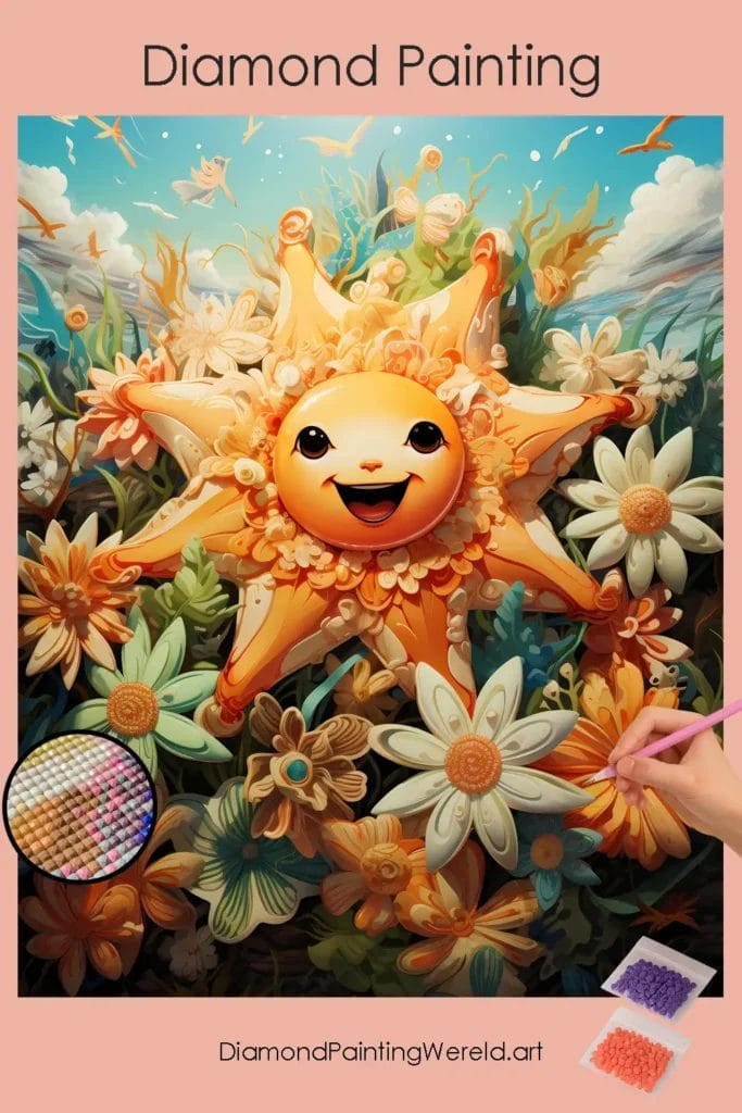 Vrolijke Zeester in de Zee 1 Diamond Painting Wereld Happy Starfish in the Sea