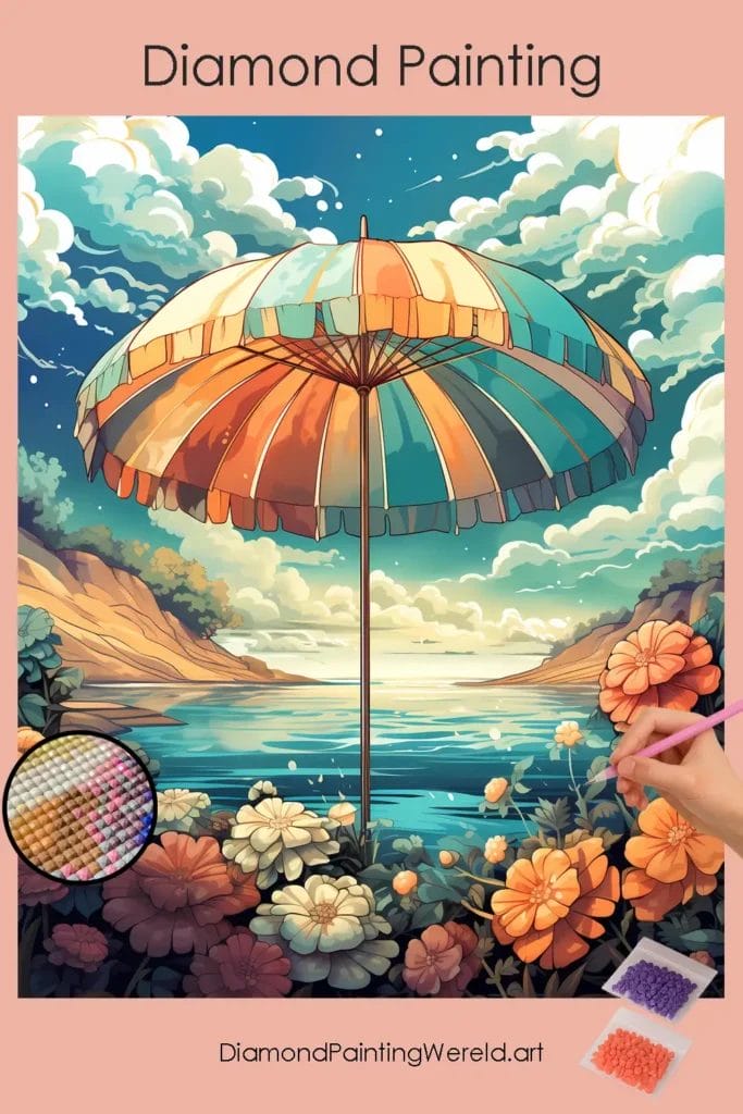 Kawaii Strand 1 Diamond Painting Wereld Kawaii Beach