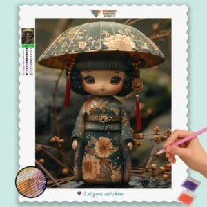 Cute Girl with Umbrella Kawaii