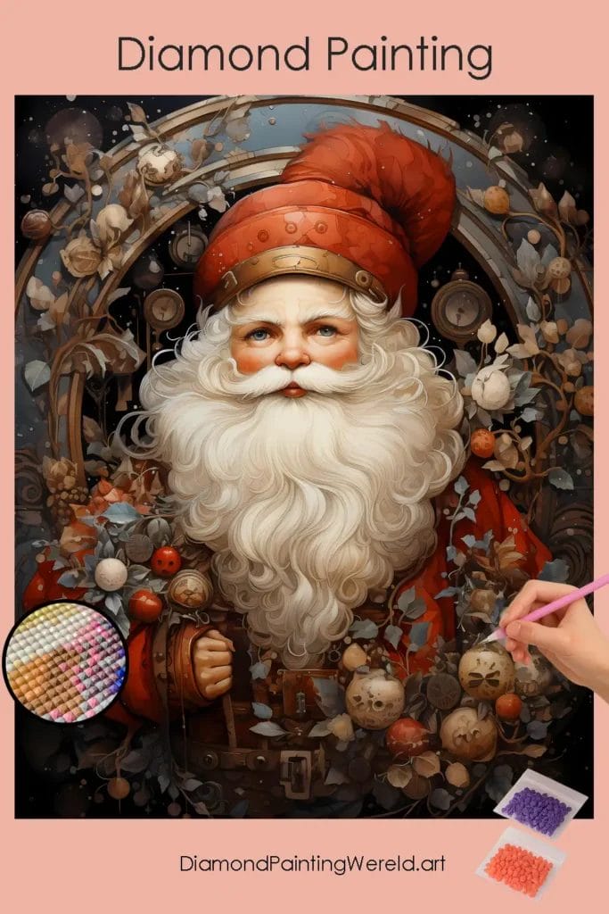 Kawaii Kerstman 1 Diamond Painting Wereld Kawaii Santa Christmas