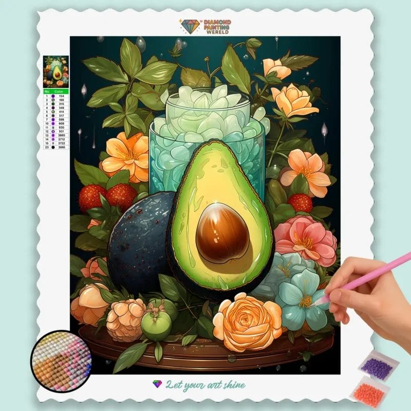 Kawaii_Food_22409_base-diamond-painting-paintingscart Kawaii Avocado