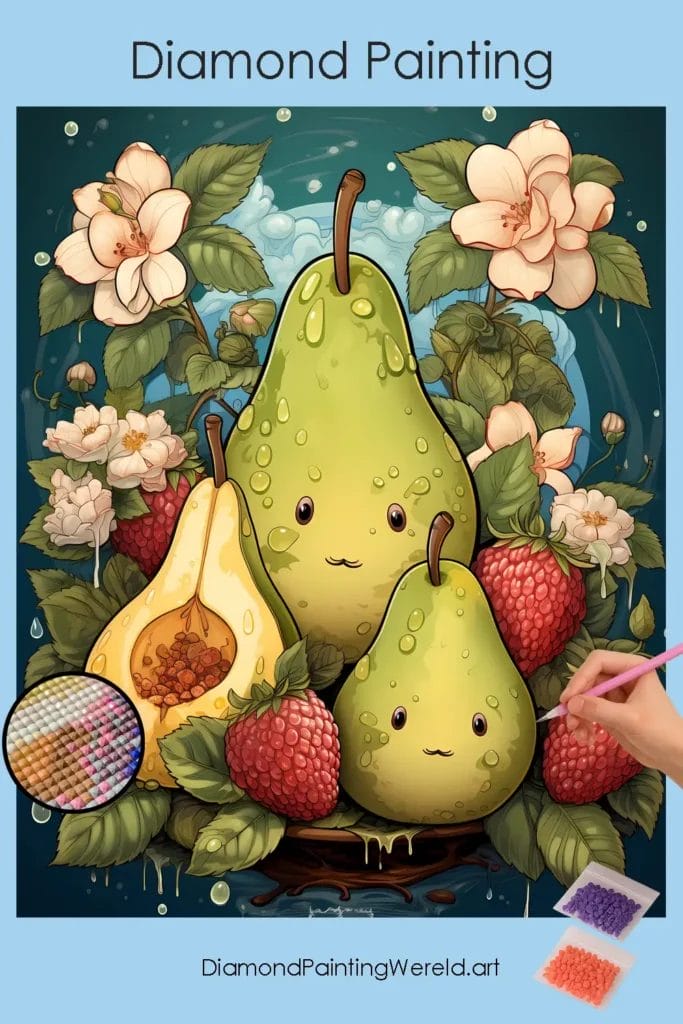 Blije Avocado 1 Diamond Painting Wereld Happy Avocado