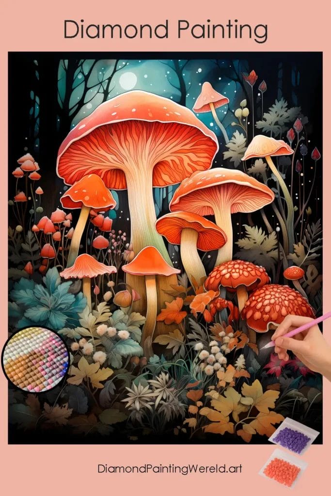 Paddenstoelen 1 Diamond Painting Wereld Mushrooms