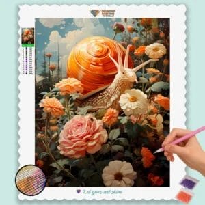 Flowers and Cute Snail