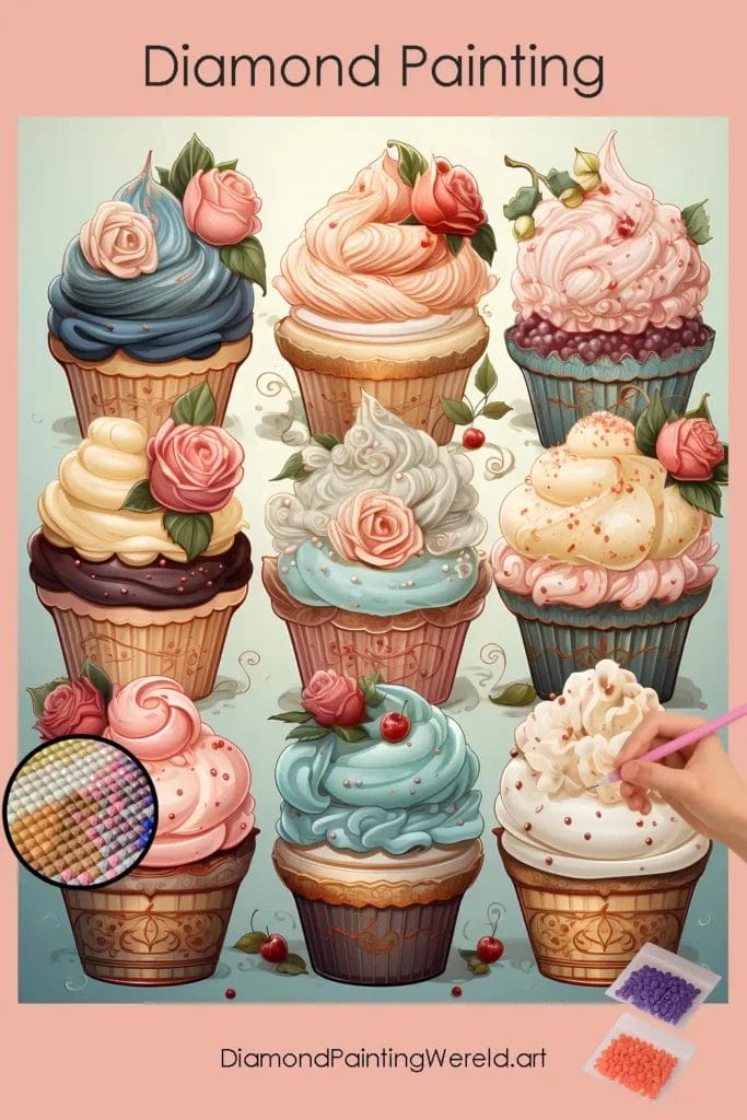 Kawaii IJsjes 1 Diamond Painting Wereld Kawaii Ice-Creams