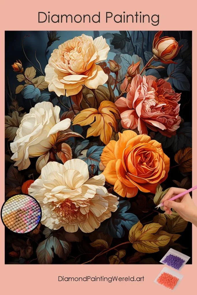 Prachtige Rozen in de Herfst 1 Diamond Painting Wereld Beautiful Roses in Autumn