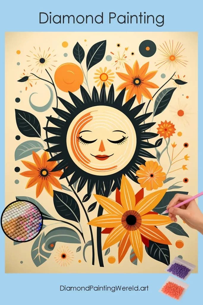 Minimalistische Lentebloem 1 Diamond Painting Wereld Minimalist Spring Flower