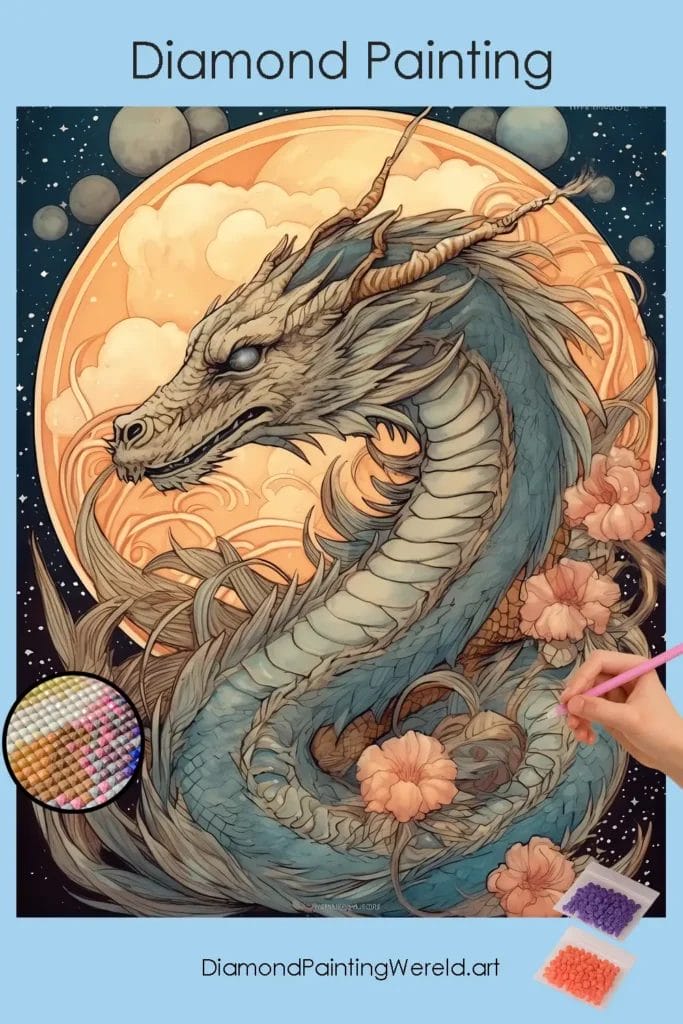 Betoverende Maandraken 1 Diamond Painting Wereld Amazing Moon Dragons