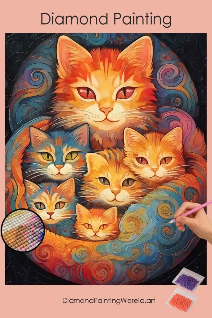 Regenboog Katten 1 Diamond Painting Wereld Rainbow Cats