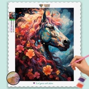Rainbow Horse and Flowers