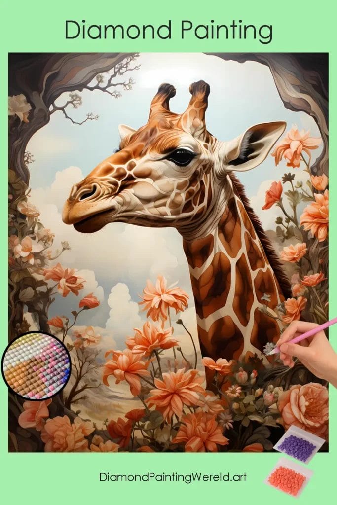 Safari Lente Giraffe 1 Diamond Painting Wereld Safari Spring Giraffe