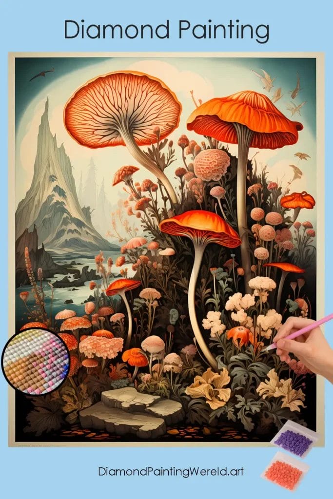Paddenstoelen in San Francisco 1 Diamond Painting Wereld Mushrooms in San Francisco