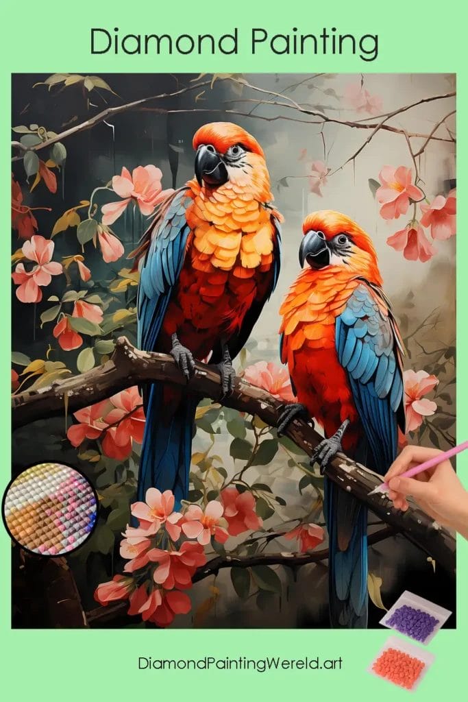 Kleurrijke Tropische Vogels 1 Diamond Painting Wereld Colorful Tropical Birds