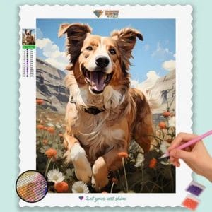 Happy Dog in Spring