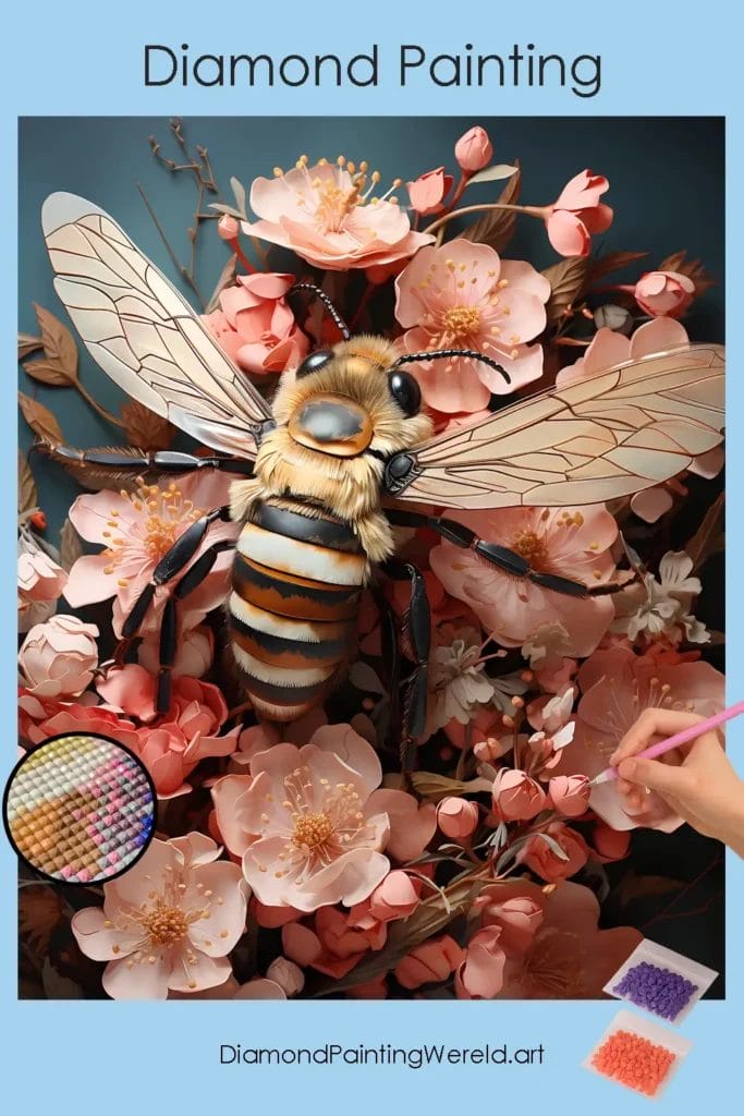 Honingbij op Bloem 1 Diamond Painting Wereld Honey Bee On Flower