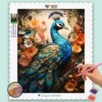 Colorful Flowers and Peacock