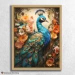Colorful Flowers and Peacock