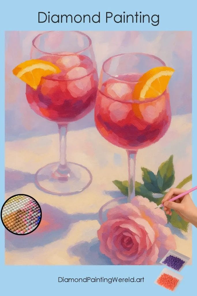 Spritz en Roos in Volle Bloei 1 Diamond Painting Wereld Spritz_and_Rose_in_Bloom