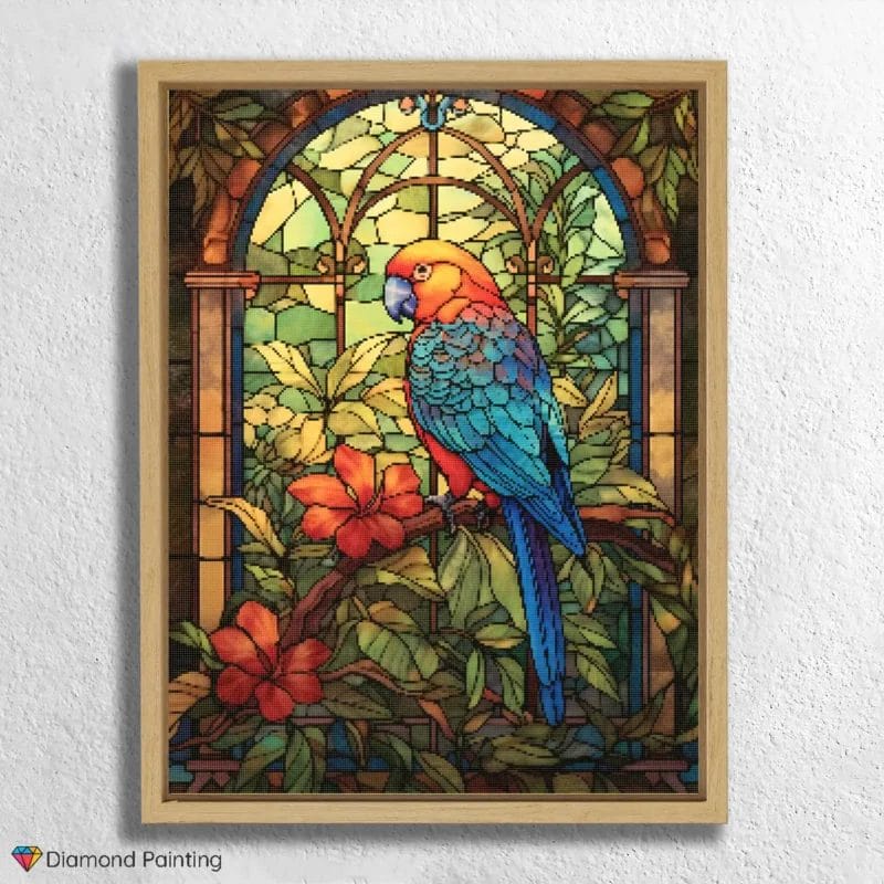Shy Parrot Stained Glass