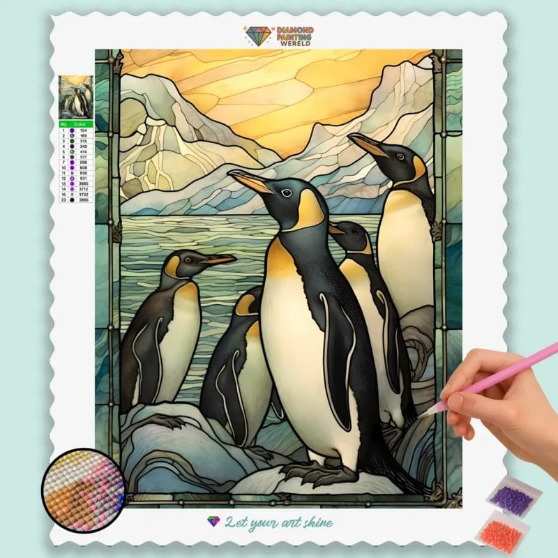 Penguins Stained Glass