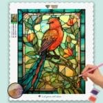 Colorful Sparrow Stained Glass