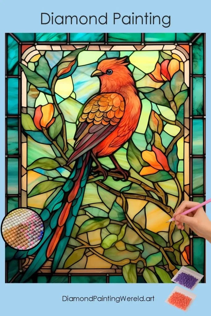 Colorful Sparrow Stained Glass