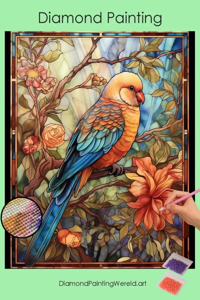 Schattige Papegaai 1 Diamond Painting Wereld Cute Parrot