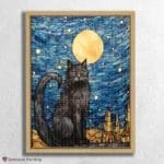 Black Cat and Moon