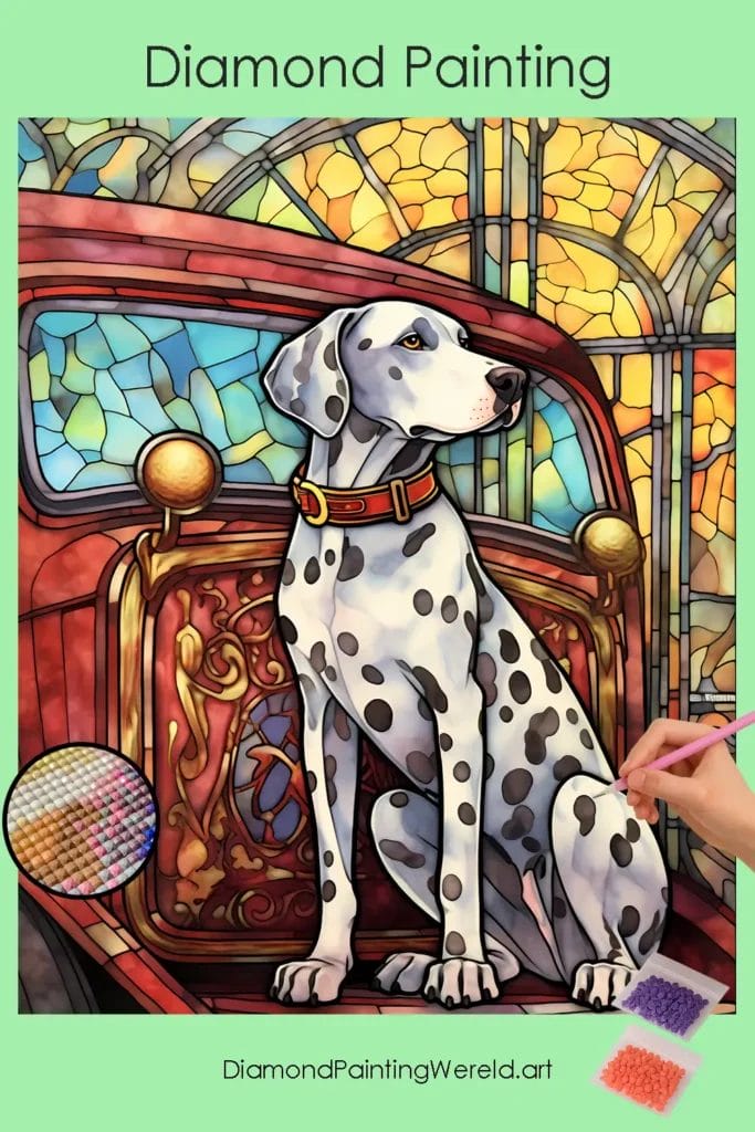 Dalmatian Dog Stained Glass