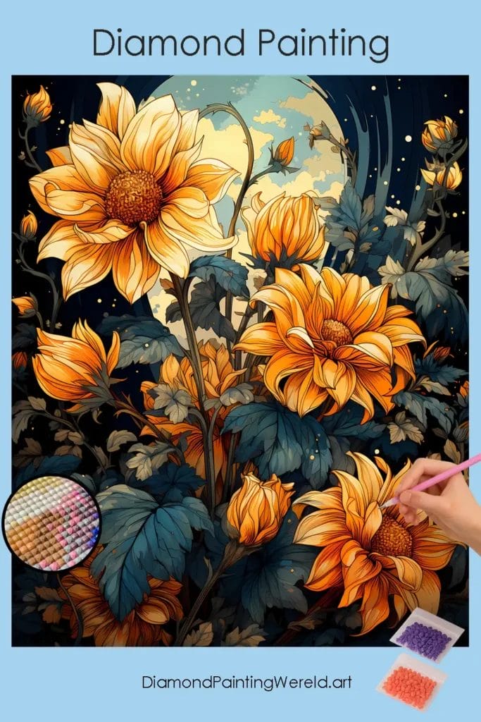 Schitterende Zonnebloemen 1 Diamond Painting Wereld Amazing Sunflowers