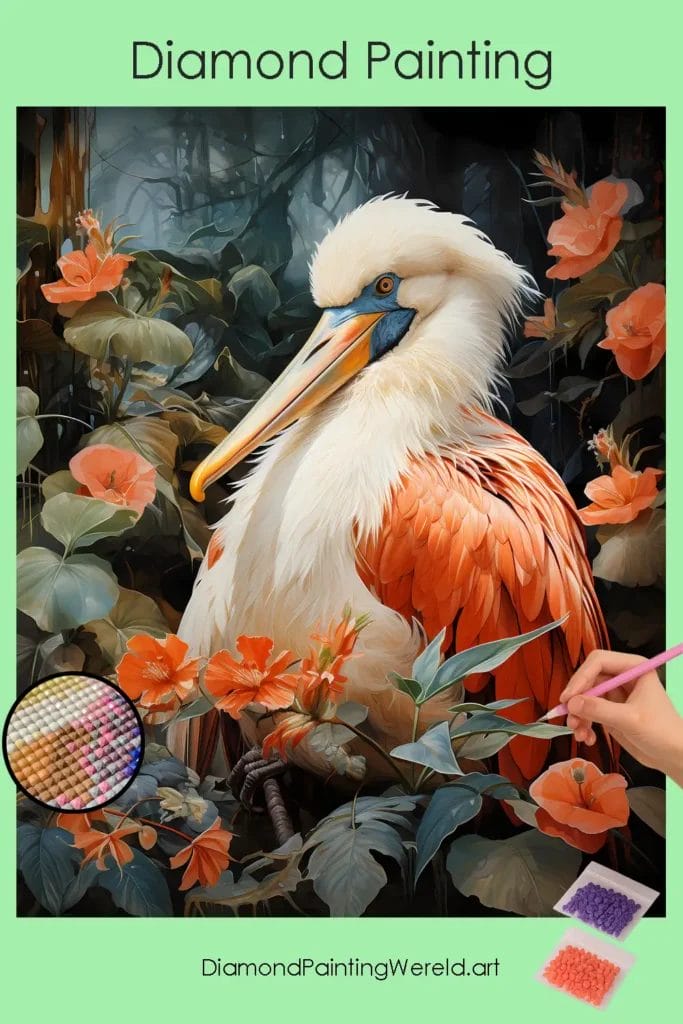 Tropische Pelikaan 1 Diamond Painting Wereld Tropical Pelican