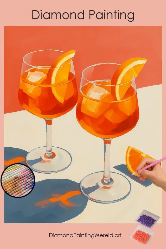 Levendige Oranje Cocktails in Zonlicht 1 Diamond Painting Wereld Vibrant_Orange_Cocktails_in_Sunlight