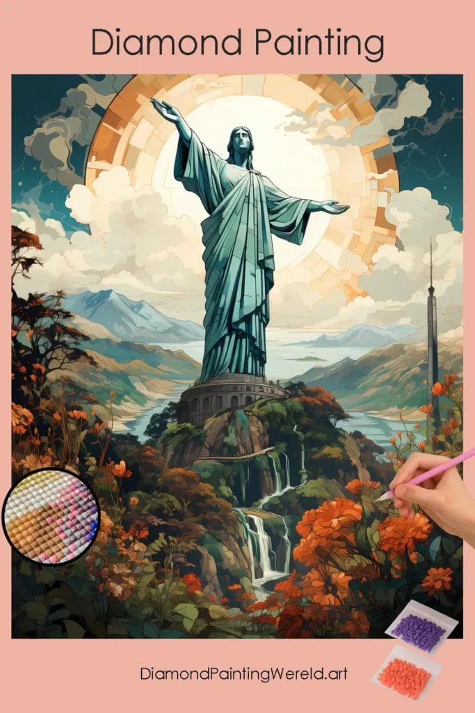 Jezus Christus Beeld 1 Diamond Painting Wereld Jesus Christ Statue
