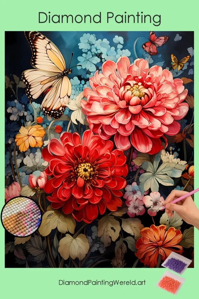 Kleurrijke Herfstbloemen 1 Diamond Painting Wereld Colorful Autumn Flowers