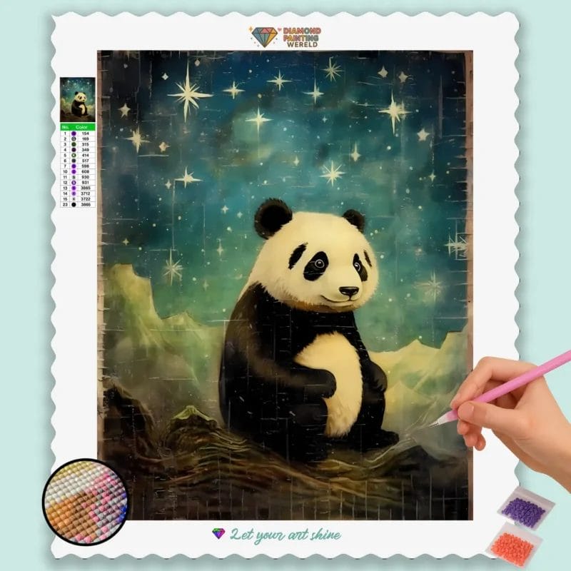 Penguin in Starry Night